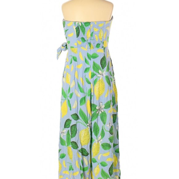 Anthropologie Maeve Lemon Grove Strapless Summer Jumpsuit Size 0 NWOT - Picture 2 of 3